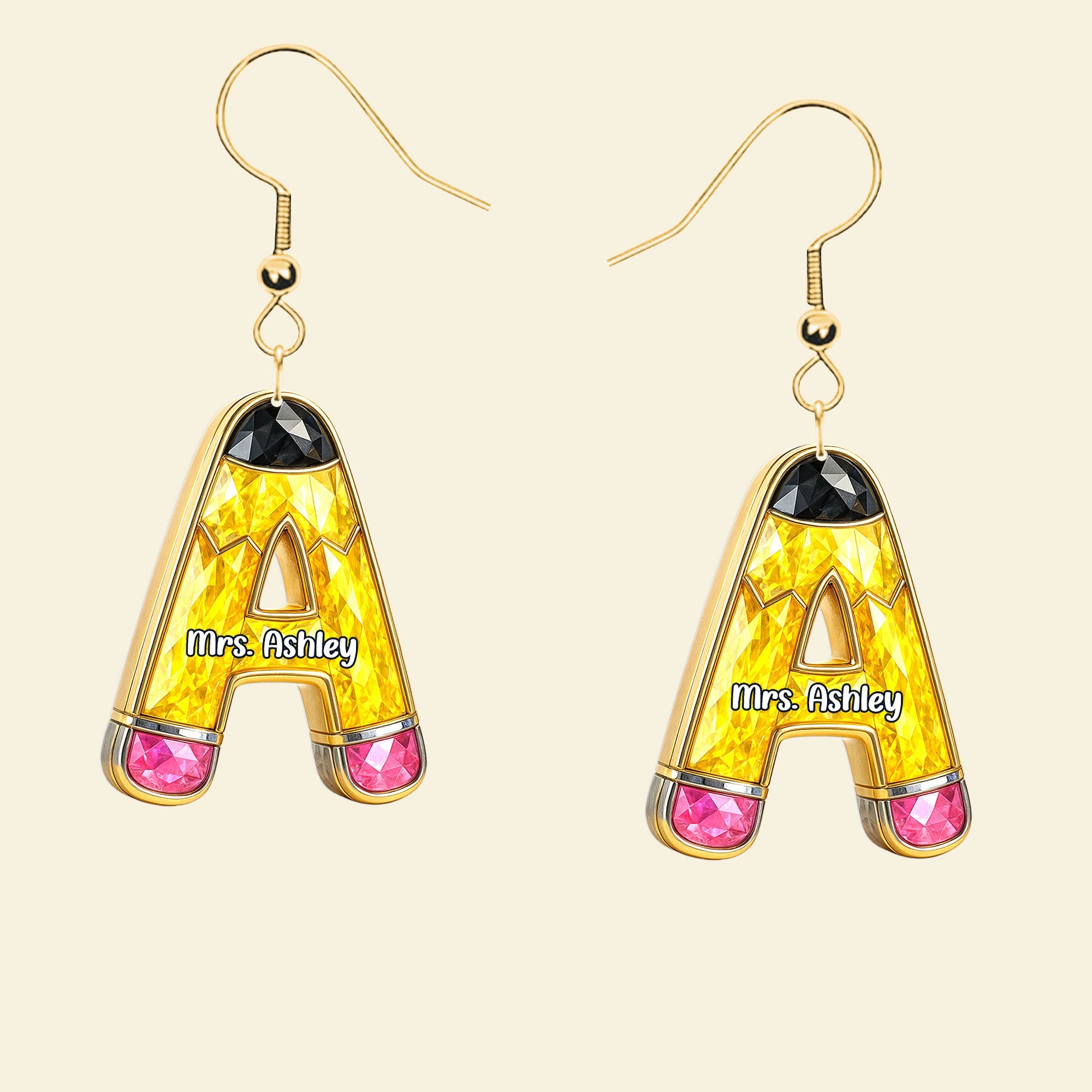 "A Touch of Creativity, Perfectly Personalized" - Cute Teacher Earrings, Custom Gift for Educators Earrings PopCulturePrints