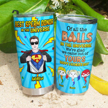 Load image into Gallery viewer, Funny Personalized Super Dad Tumbler - Father&#39;s Day Gift Tumbler Cup PopCulturePrints
