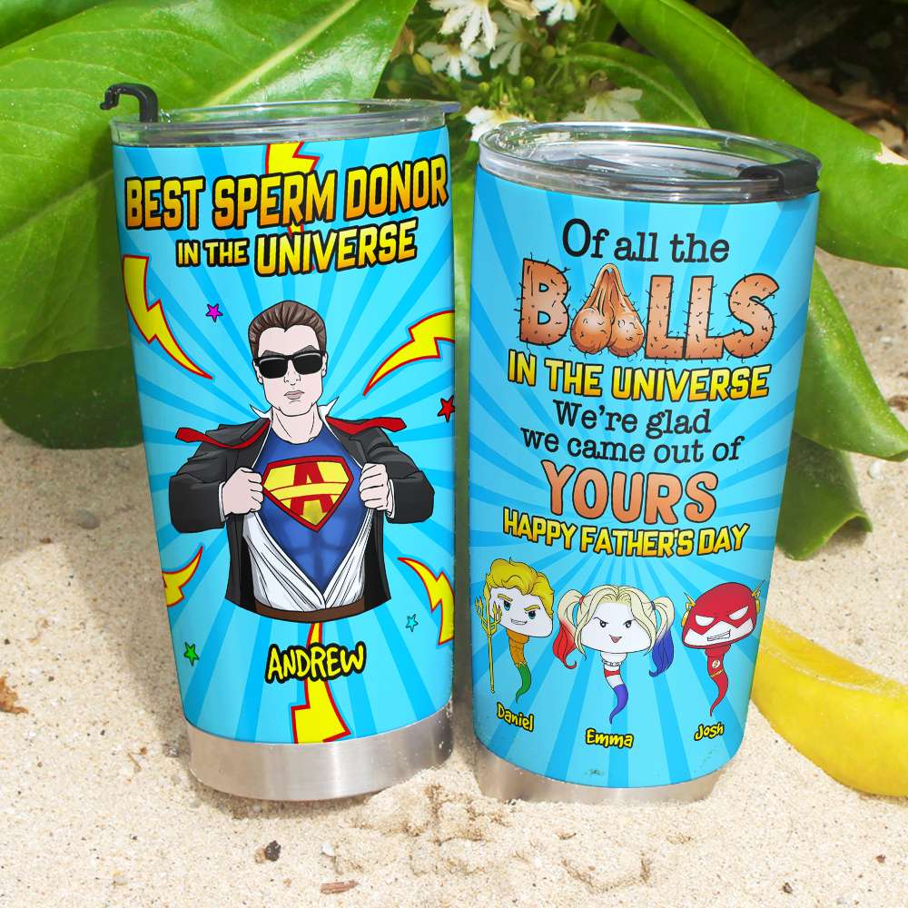 Funny Personalized Super Dad Tumbler - Father's Day Gift Tumbler Cup PopCulturePrints