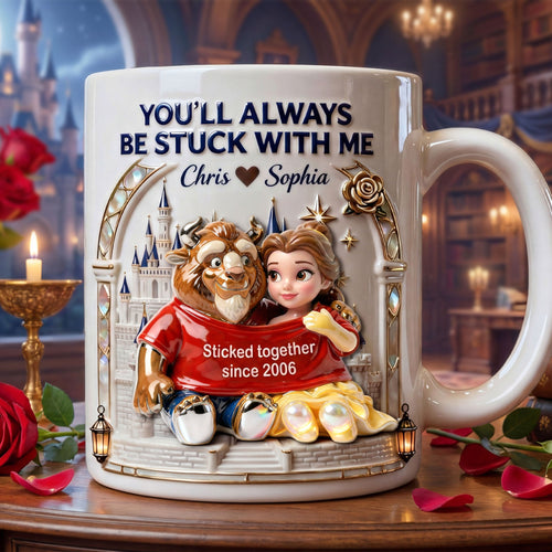 You’ll Always Be Stuck With Me - Personalized Romantic Couple Coffee Mug Coffee Mug PopCulturePrints