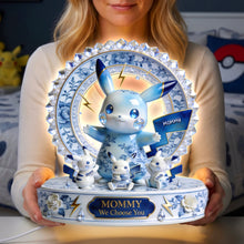 Load image into Gallery viewer, "Mommy, We Choose You!" - Elemental Creatures Toile de Jouy Shape Acrylic Light Box - Personalized Gift for Mom and Grandma Light Box PopCulturePrints
