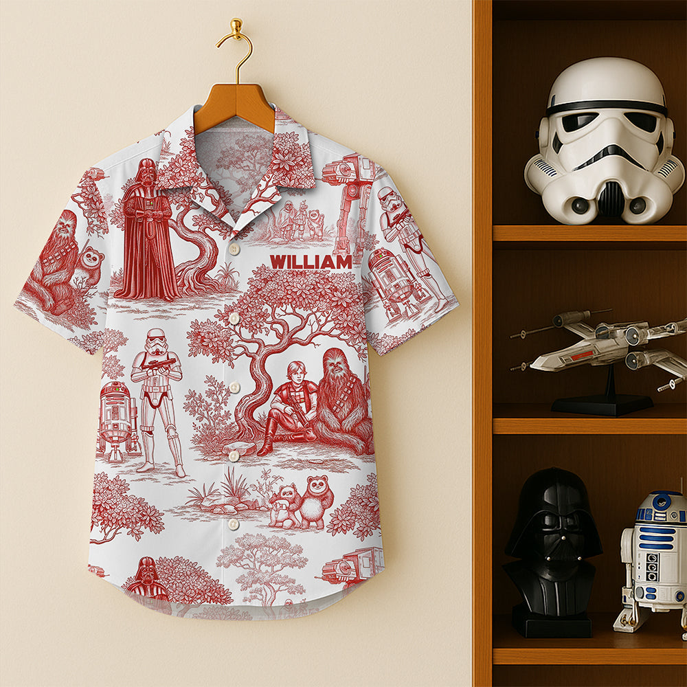 Explore the Galaxy with Your Personalized Touch - Galactic Toile Hawaiian Shirt - Unique Gift for Galaxy Lovers Hawaiian Shirts PopCulturePrints