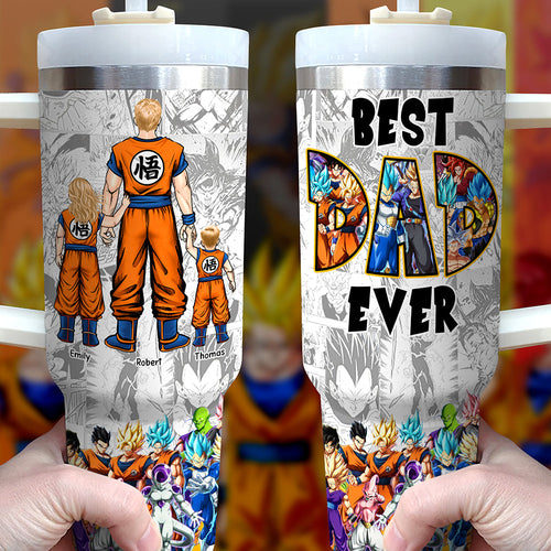 Best Dad Ever - Personalized Story Tumbler for Dads & Grandpas Tumbler Cup PopCulturePrints
