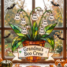 Load image into Gallery viewer, “Bring a Smile with Ghost Grandma’s Boo Crew!” - Personalized Suncatcher Ornament, Custom Gift for Grandma, Mothers, Aunts, and Family
