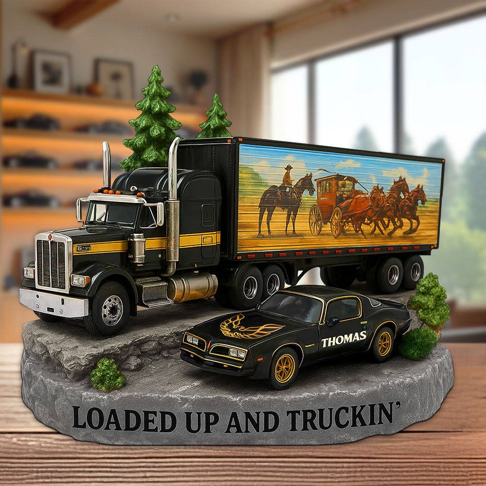 "Loaded Up and Truckin'" - Personalized Classic Trucker Movie Acrylic Plaque - Unique Gift for Truck Lovers Shaped Plaques PopCulturePrints