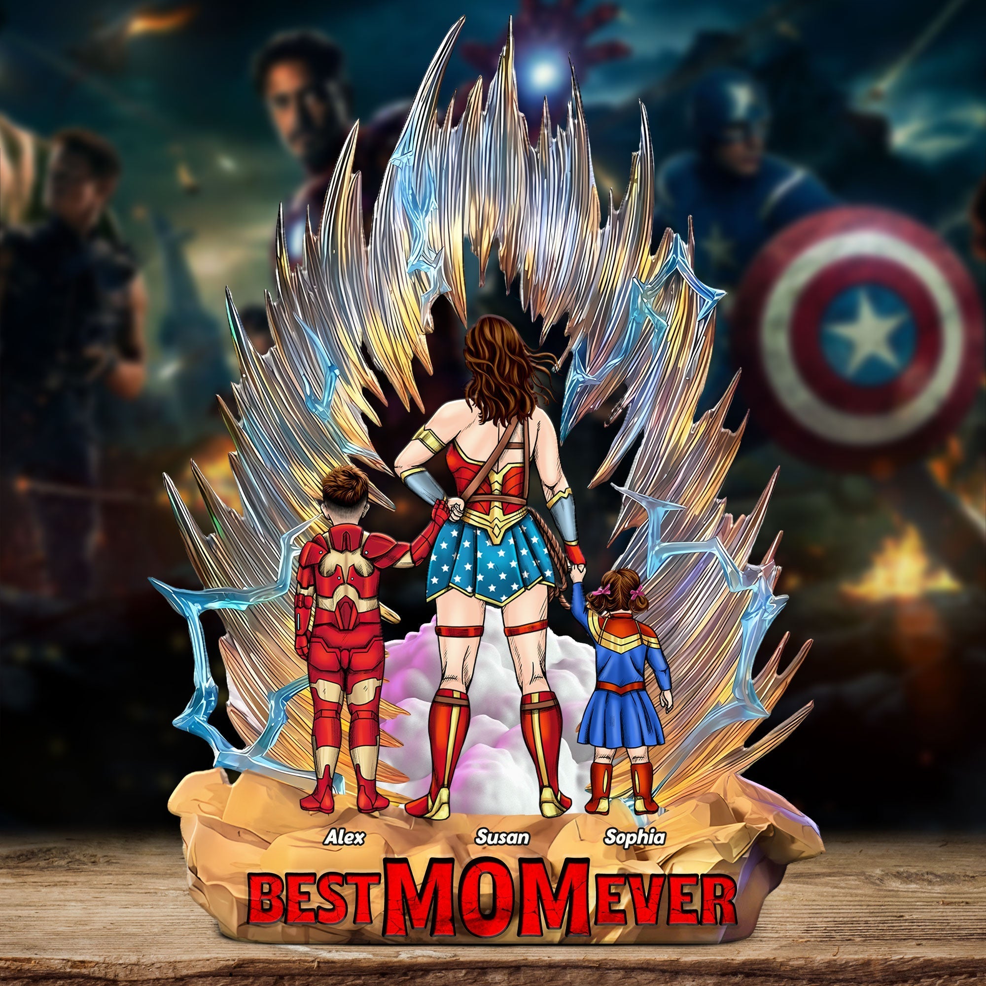 Best Mom Ever - Personalized Acrylic Plaque for Mom & Grandma Shaped Plaques PopCulturePrints