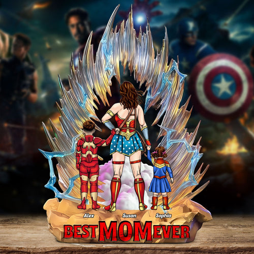 Best Mom Ever - Personalized Acrylic Plaque for Mom & Grandma Shaped Plaques PopCulturePrints