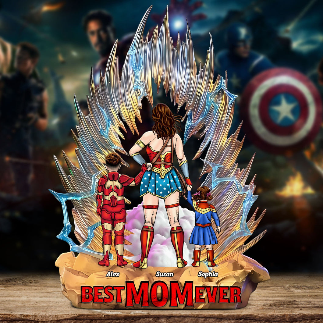 Best Mom Ever - Personalized Acrylic Plaque for Mom & Grandma Shaped Plaques PopCulturePrints