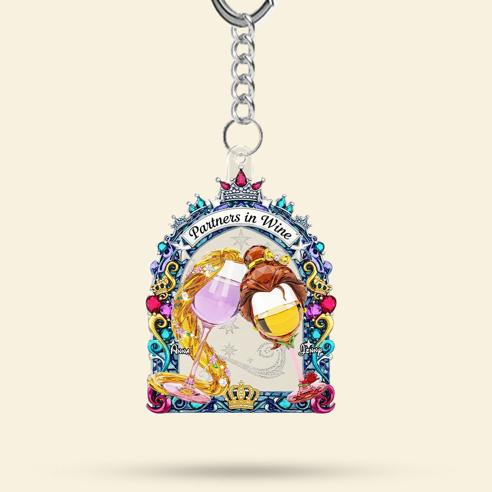 Partners in Wine Keychain - Customizable Gifts for Best Friends Keychains PopCulturePrints