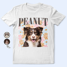 Load image into Gallery viewer, Custom Photo Dog or Cat Pet Floral Pattern T-Shirt - Personalized Gift for Pet Lovers T-shirt PopCulturePrints
