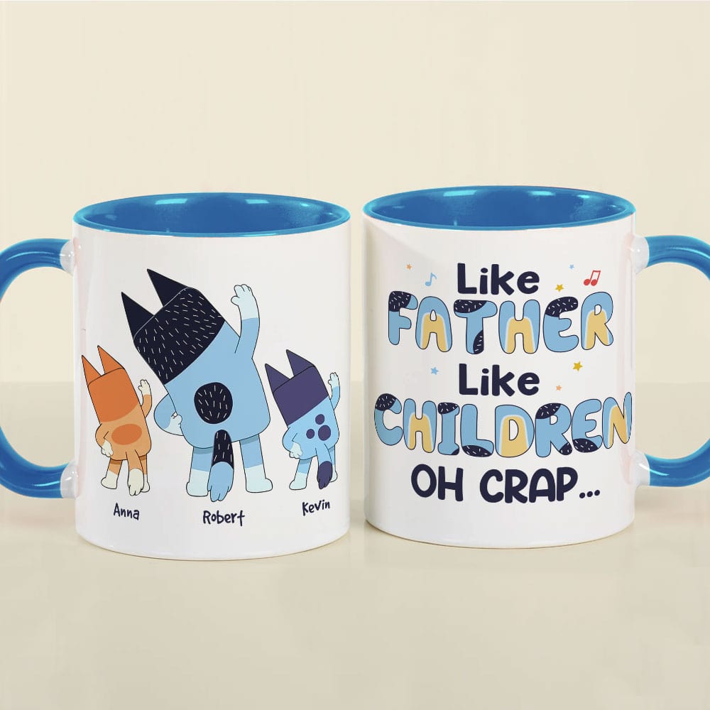 Custom Cartoon Family Mug - Like Father Like Children Coffee Mug PopCulturePrints