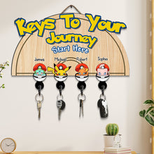 Load image into Gallery viewer, Custom Family Key Hanger for Pop Culture Fans Wood Sign PopCulturePrints
