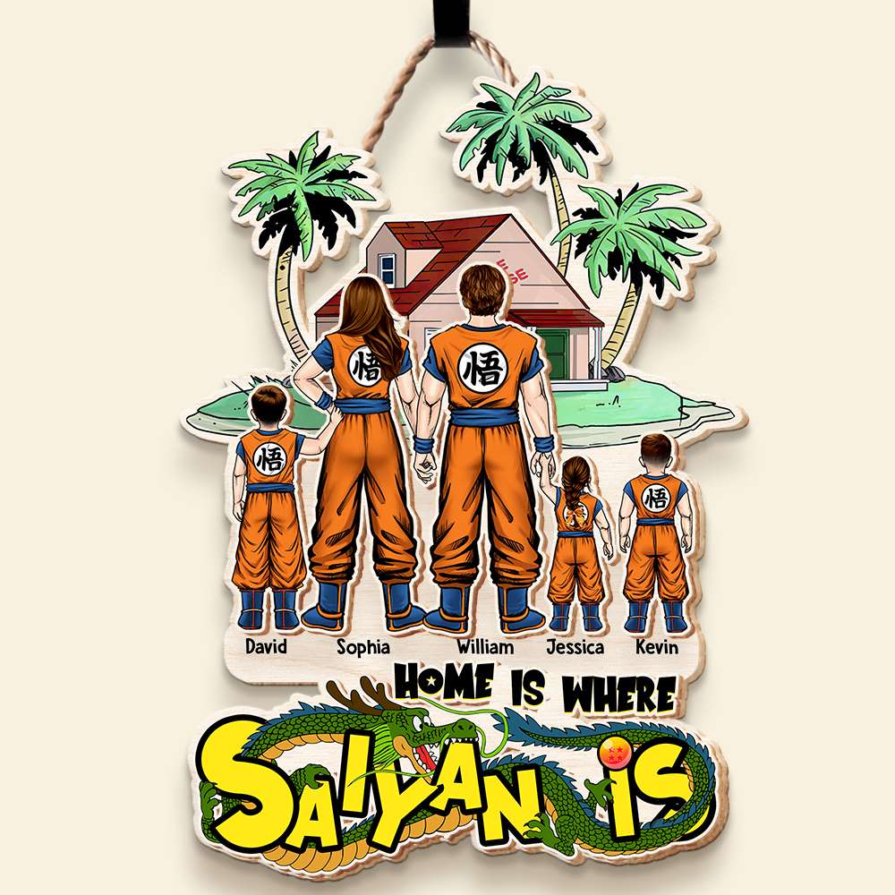 Custom Anime Family Wood Sign - Personalized Gift for Dad Wood Sign PopCulturePrints