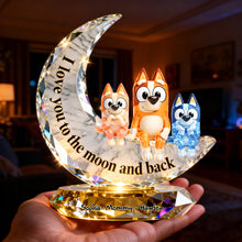 Load image into Gallery viewer, I Love You to the Moon and Back - Personalized Under The Moonlight Acrylic Plaque - Unique Gifts for Mom, Grandma, and More Shaped Plaques PopCulturePrints

