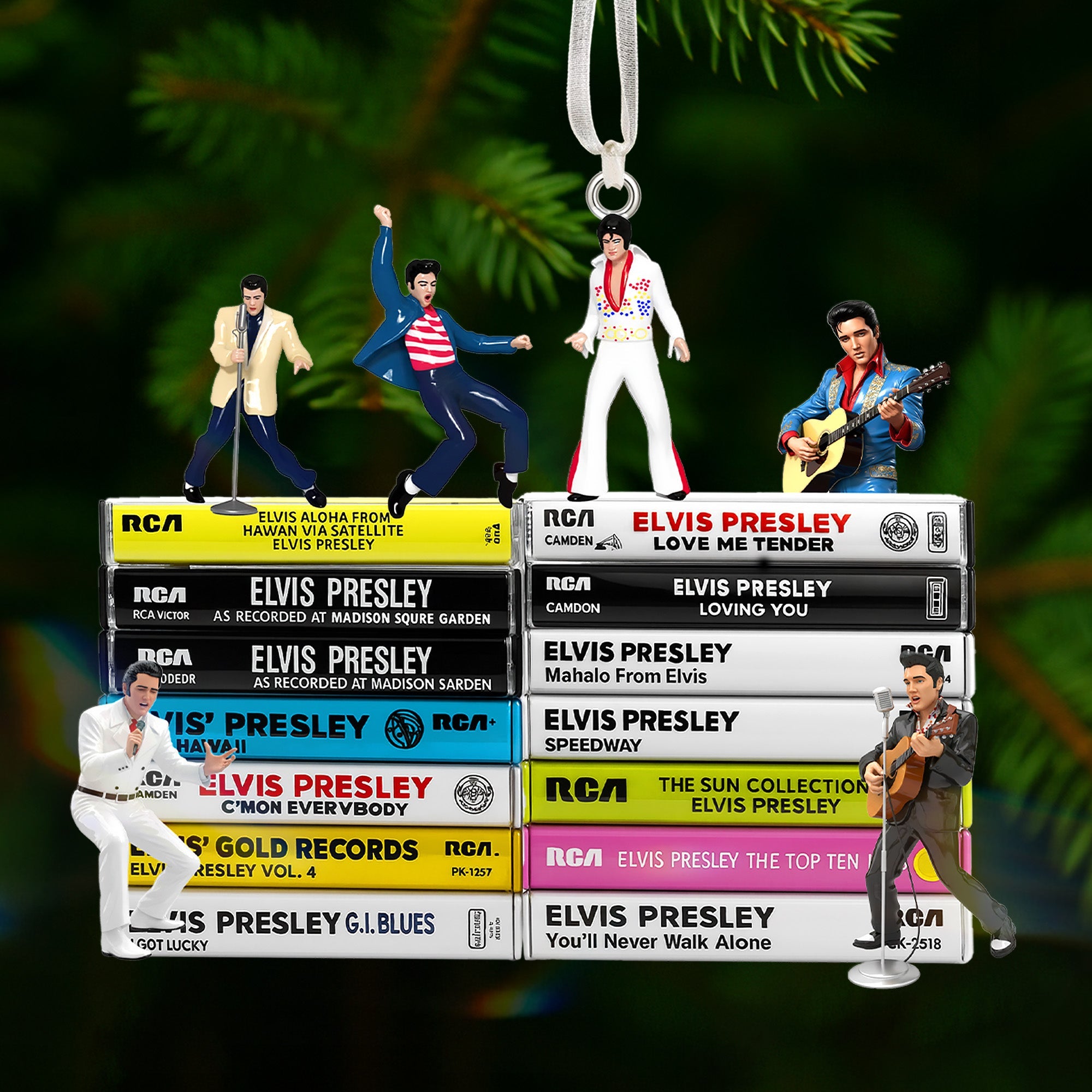 "Celebrate the Legend of Elvis Presley – Customized Christmas Acrylic Ornament – Perfect Gift for Fans and Music Lovers" Ornament PopCulturePrints