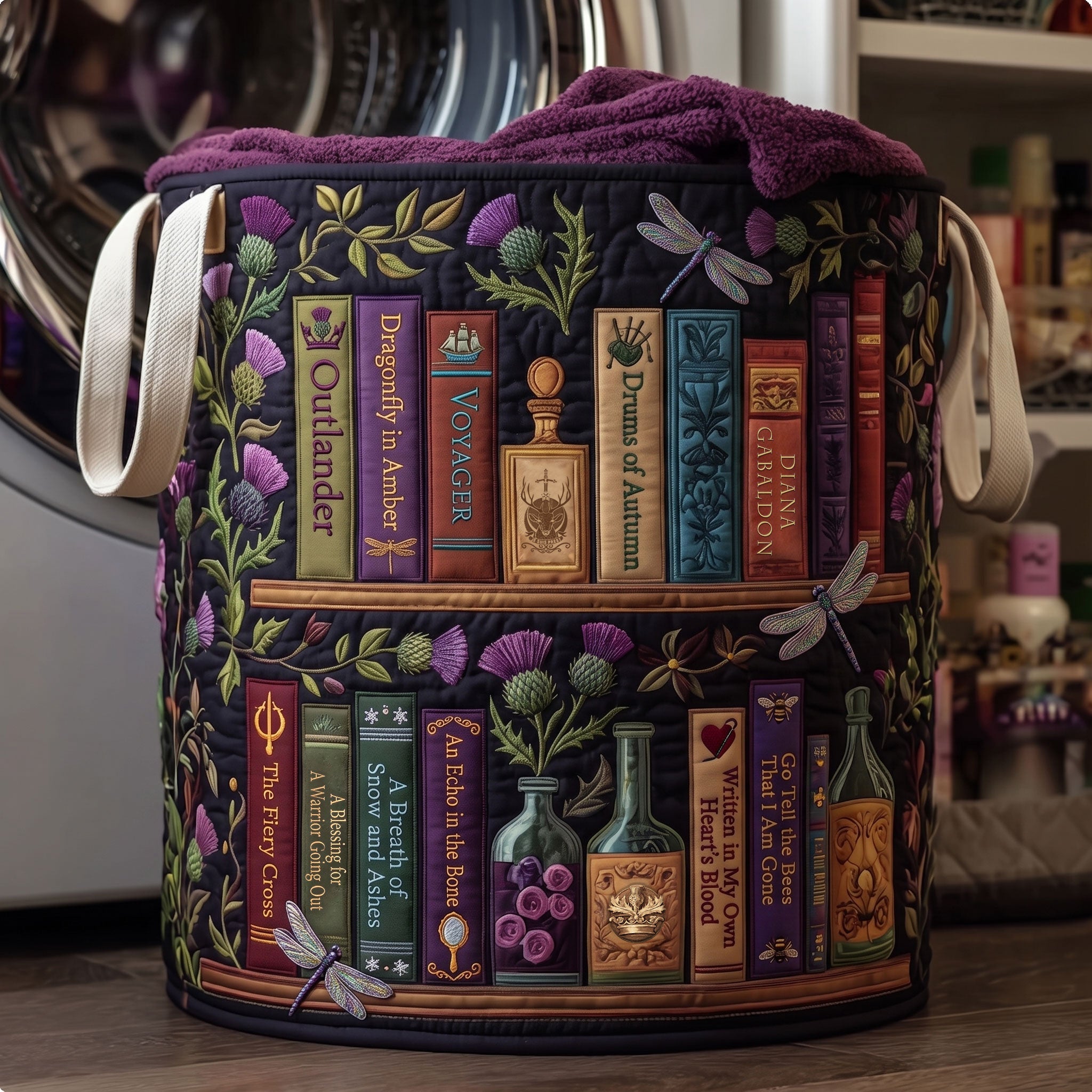 Historical Fiction Collection Quilted Laundry Basket - Personalized Gifts For Book Lovers 03qhti130726 Laundry Basket PopCulturePrints