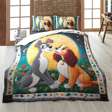Load image into Gallery viewer, Personalized Dog-Themed Quilt Bedding Set for Couples - Unique Valentine&#39;s Day Gifts Blanket PopCulturePrints
