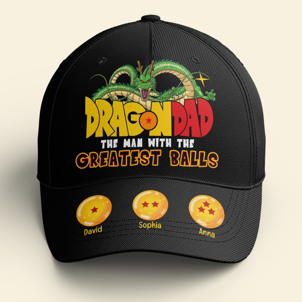 Dragon Dad Personalized Classic Cap - Greatest Balls Design Caps PopCulturePrints