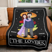 Load image into Gallery viewer, Personalized Couple Blanket - The Lovers Design Blanket PopCulturePrints
