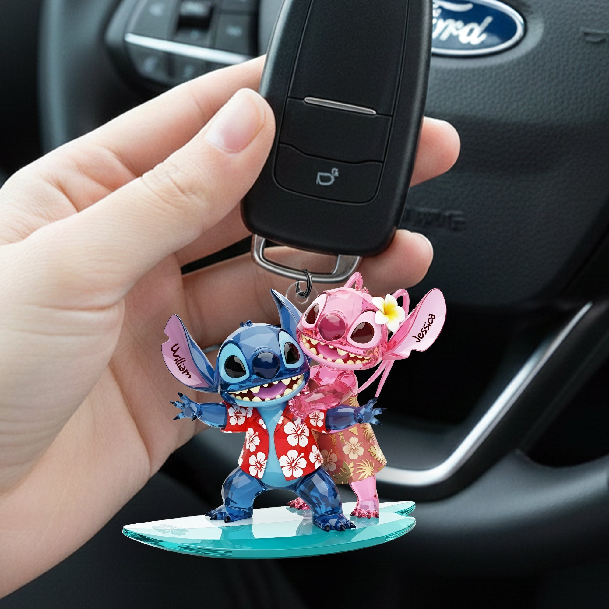 Seaside Adventure Duo Keychain - A Personalized Gift for Couples Keychains PopCulturePrints