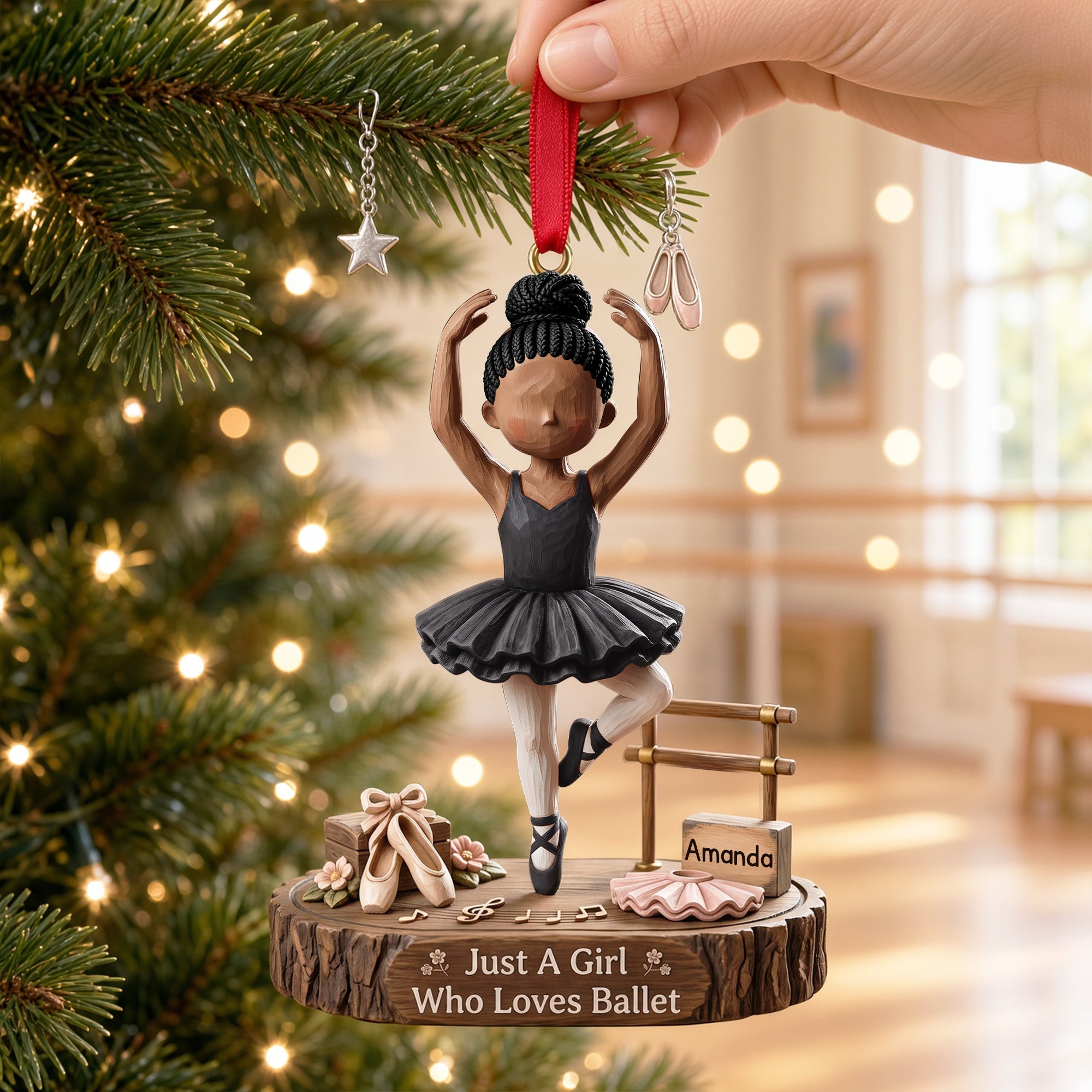 “Just A Girl Who Loves Ballet” - Personalized Ballet Girl Acrylic Ornament - Unique Gift for Ballet Lovers & Dancers