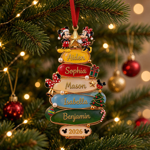 Merry Moments: Personalized Frosted Seaglass Family Christmas Tree Ornament - A Custom Gift for Loved Ones Ornament PopCulturePrints