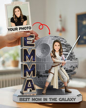 Load image into Gallery viewer, "Best Mom in the Galaxy!" - Space Mom Acrylic Plaque - Personalized Custom Photo Gifts for Mom, Grandma, and More Shaped Plaques PopCulturePrints
