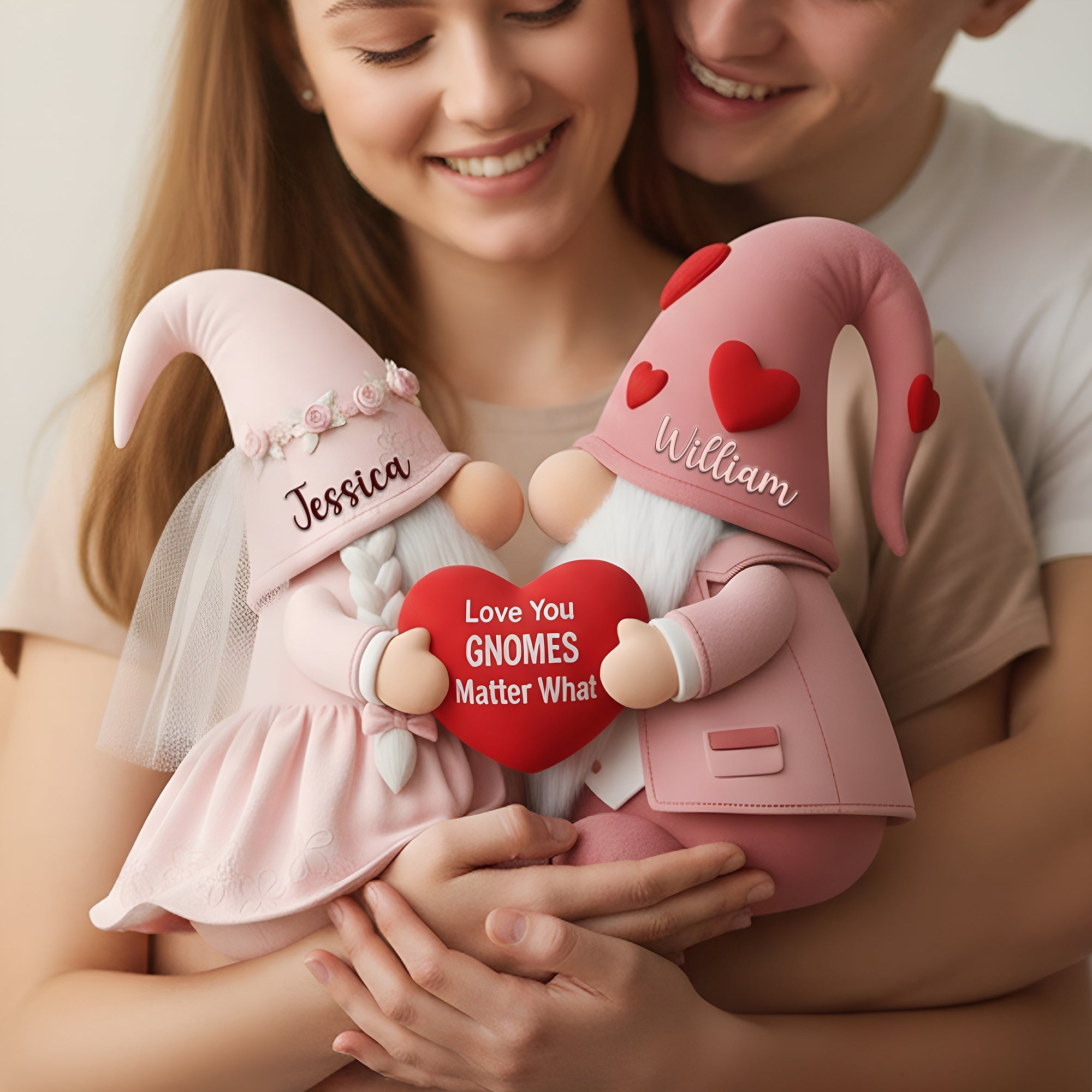 Love You Gnomes Matter What - Sweet Gnome Romance Couples Pillow - Personalized Gifts For Couples Pillow PopCulturePrints