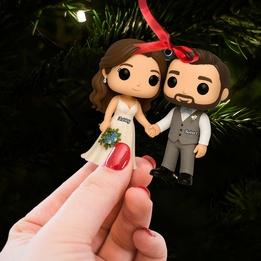 Love Captured: Custom Cartoon Wedding Ornament - Unique Personalized Gift for Couples Ornament PopCulturePrints