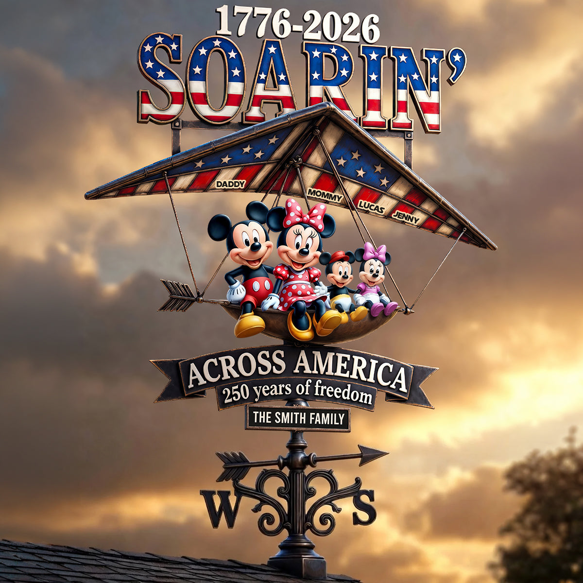 Soar High with Pride - Personalized Metal Weather Vane for America's 250th Anniversary