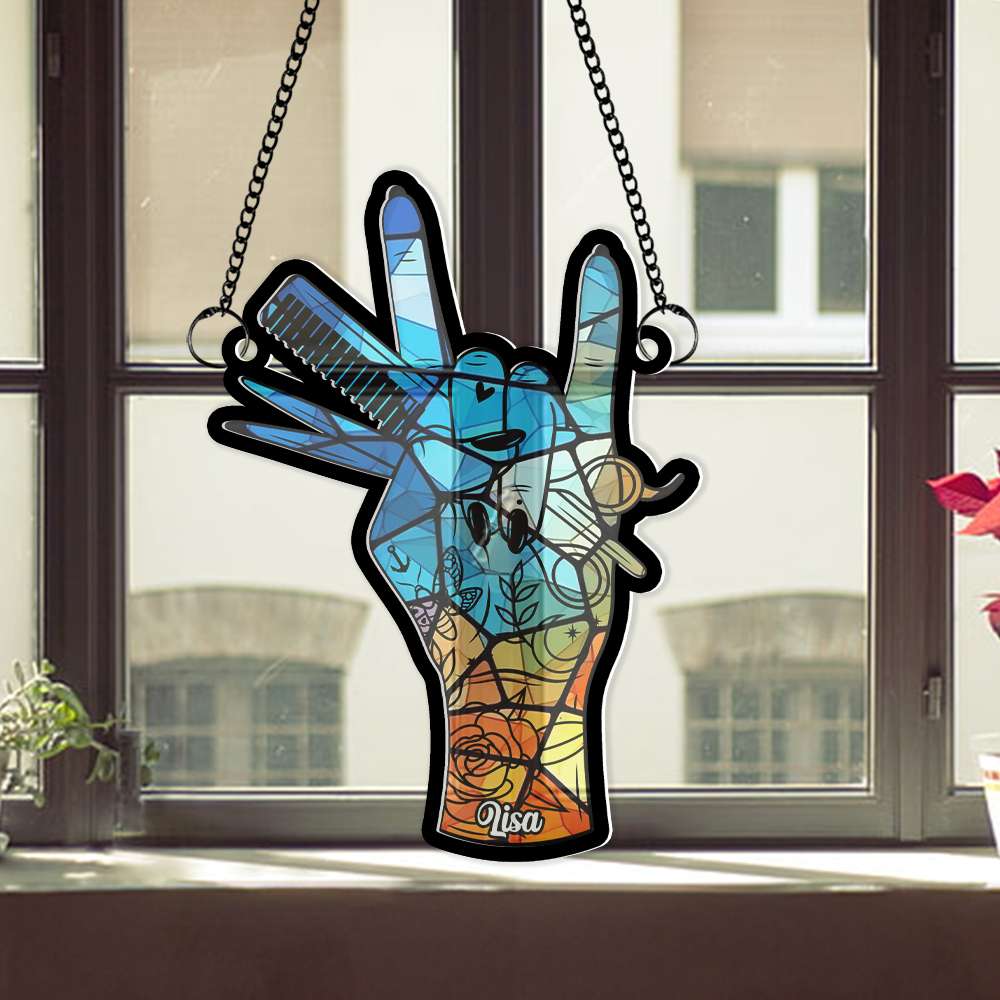 Personalized Barber Suncatcher Ornament - Perfect Gift for Hair Salon Lovers Ornament PopCulturePrints