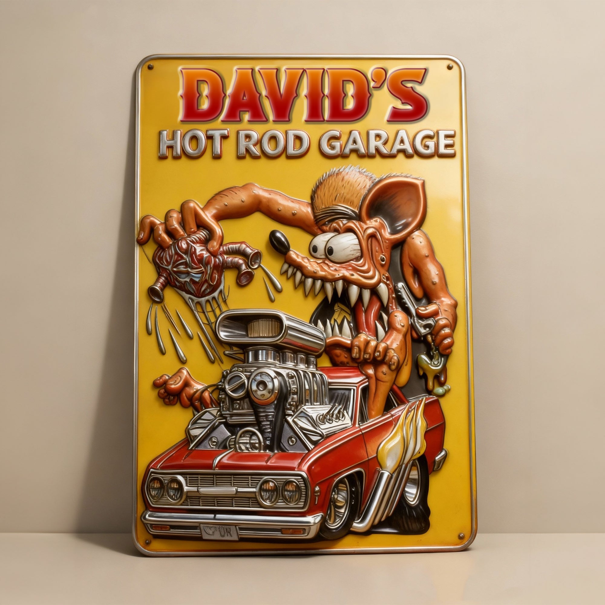 “Unleash Your Passion for Hot Rods!” - Custom Metal Sign for Hot Rod Lovers Metal Signs PopCulturePrints