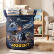 Load image into Gallery viewer, Space Quilted Laundry Basket - Personalized Gifts For Space Lovers 01OHQN130726 Laundry Basket PopCulturePrints
