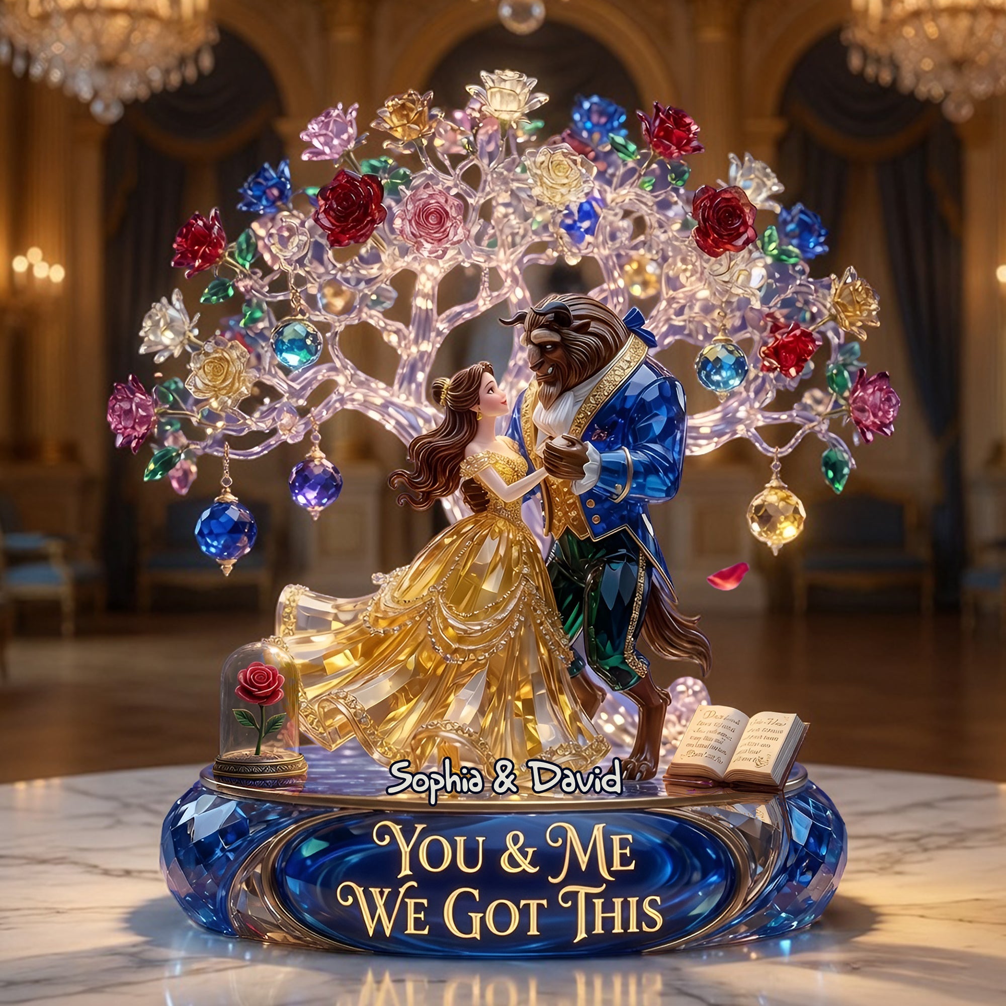 You & Me, We Got This - Fairy Tale Dancing Couple Acrylic Plaque - Personalized Gifts for Couples Shaped Plaques PopCulturePrints