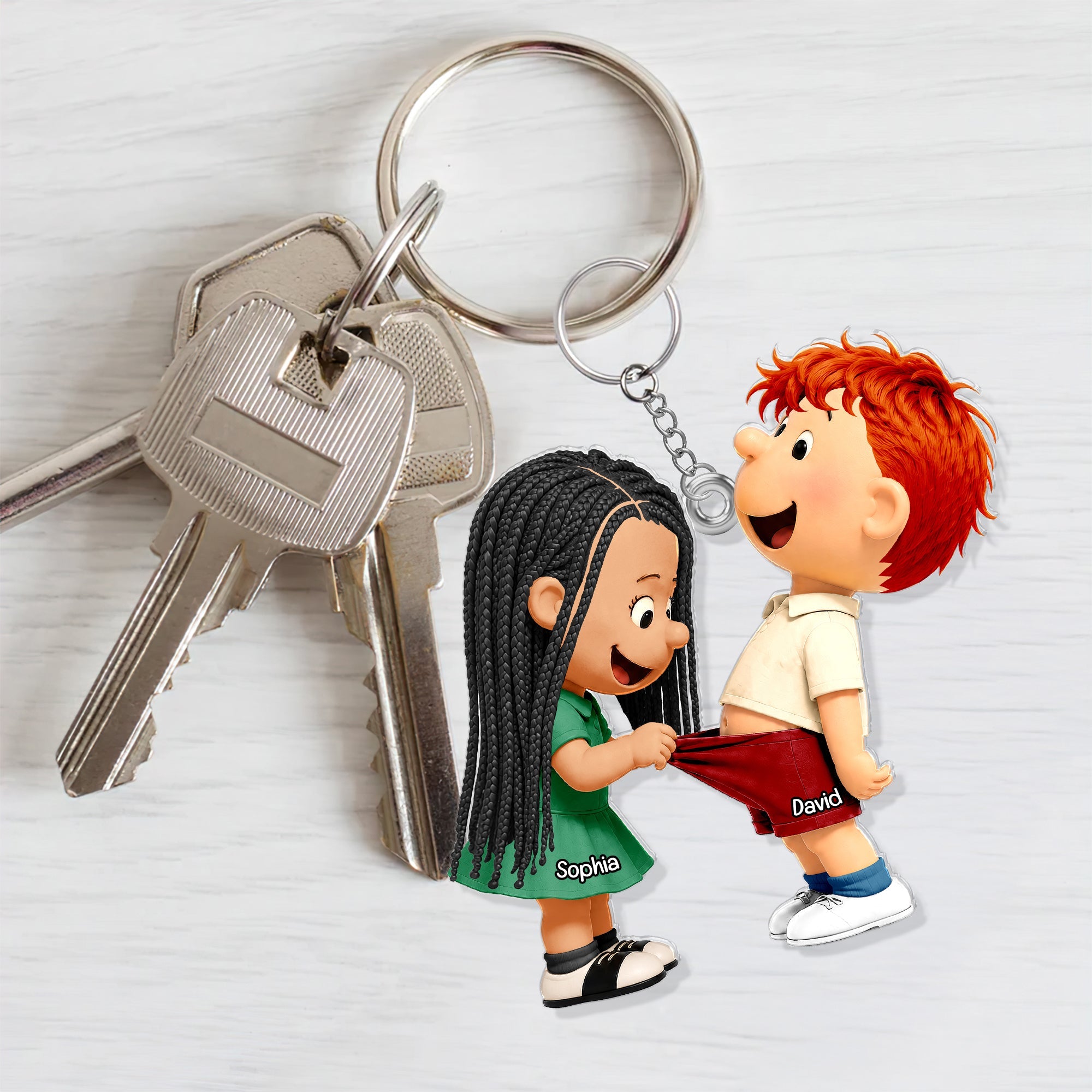 “Together We Create Trouble” - Troublemaker Couple Acrylic Keychain - Personalized Gifts for Couples Keychains PopCulturePrints