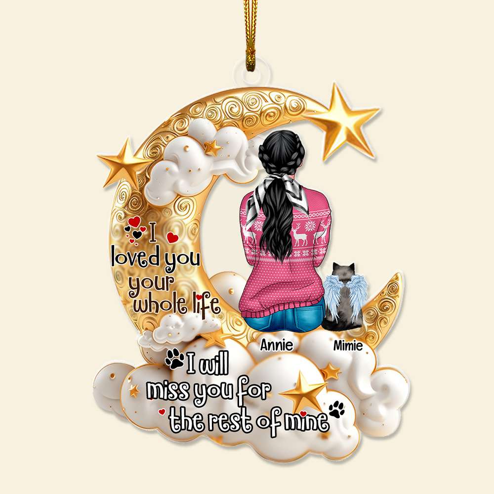 Personalized Cat Lover's Christmas Acrylic Ornament Ornament PopCulturePrints