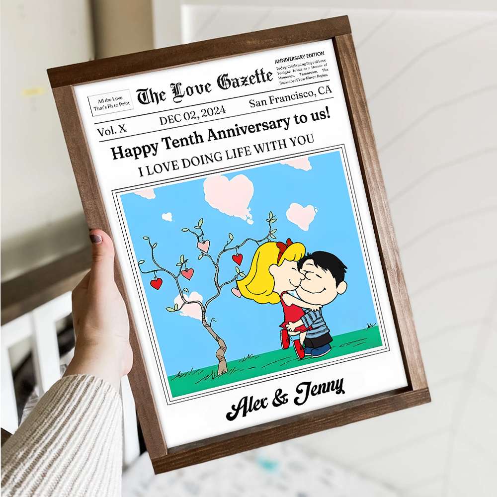 Personalized Anniversary Canvas Print for Couples - Happy Tenth Anniversary Poster & Canvas PopCulturePrints