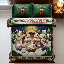 Load image into Gallery viewer, “Embrace the Spirit of Christmas” - Personalized Mickey Mouse Christmas Faith Quilt Bed Set - Custom Gift for Families, Friends, and Loved Ones Bedding Set PopCulturePrints
