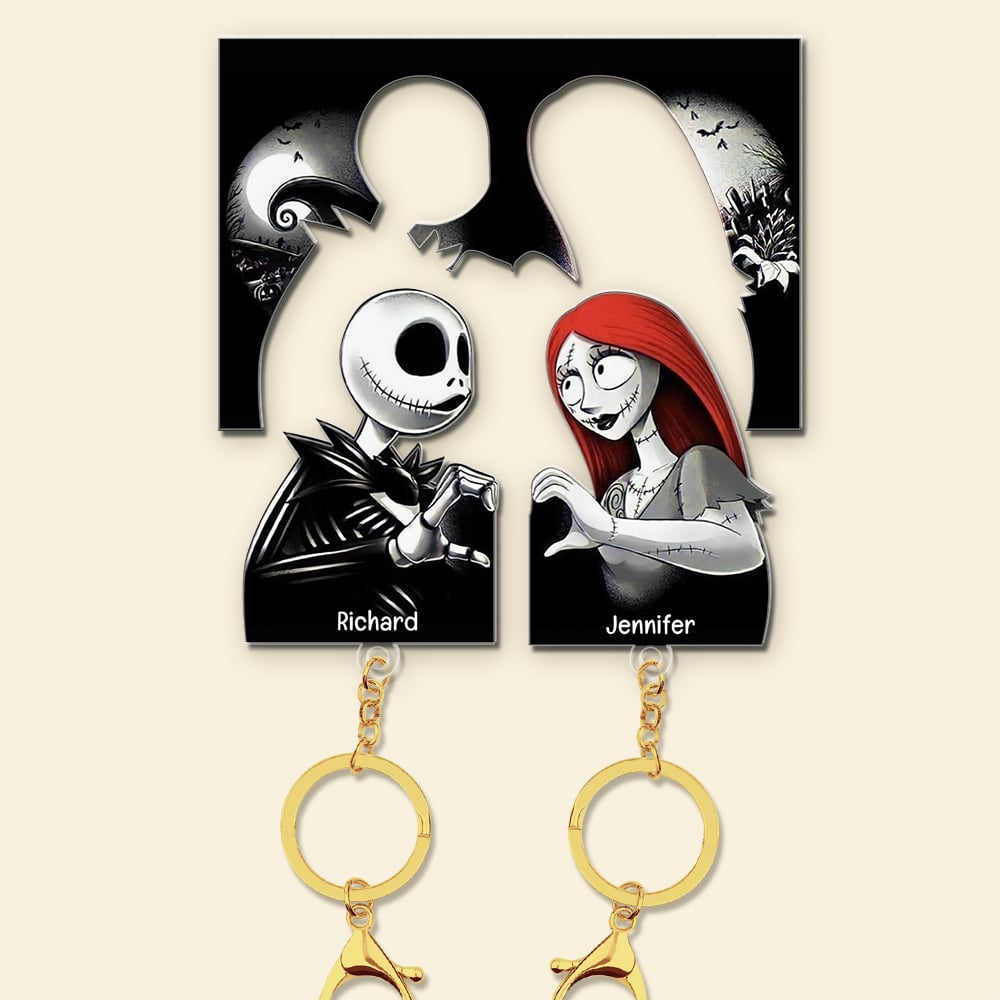 Personalized Halloween Couple Key Holder - Pop Culture Gifts | Valentine's Day Gifts Key Holder PopCulturePrints