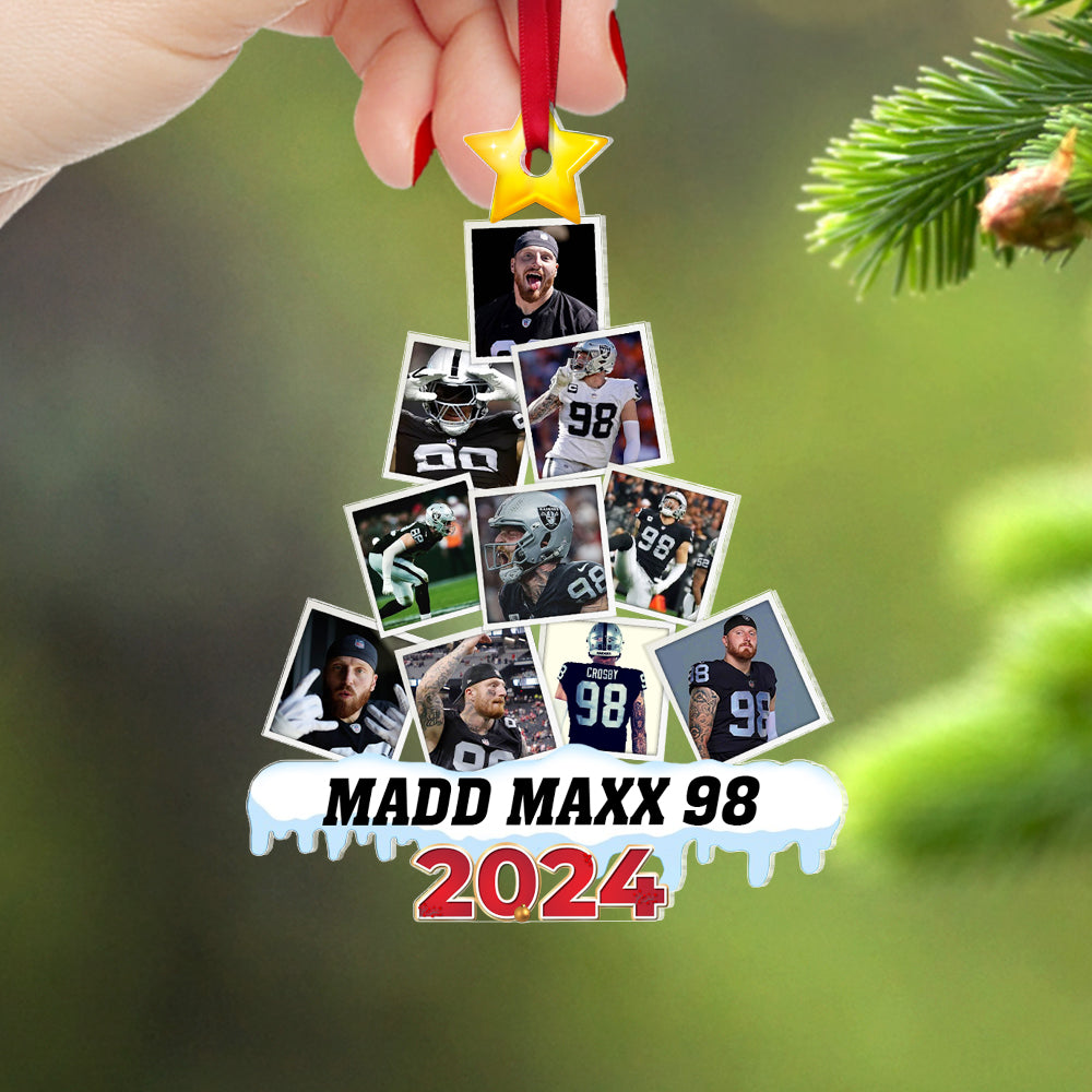 Personalized American Football Fan Christmas Ornament - Madd Maxx 98