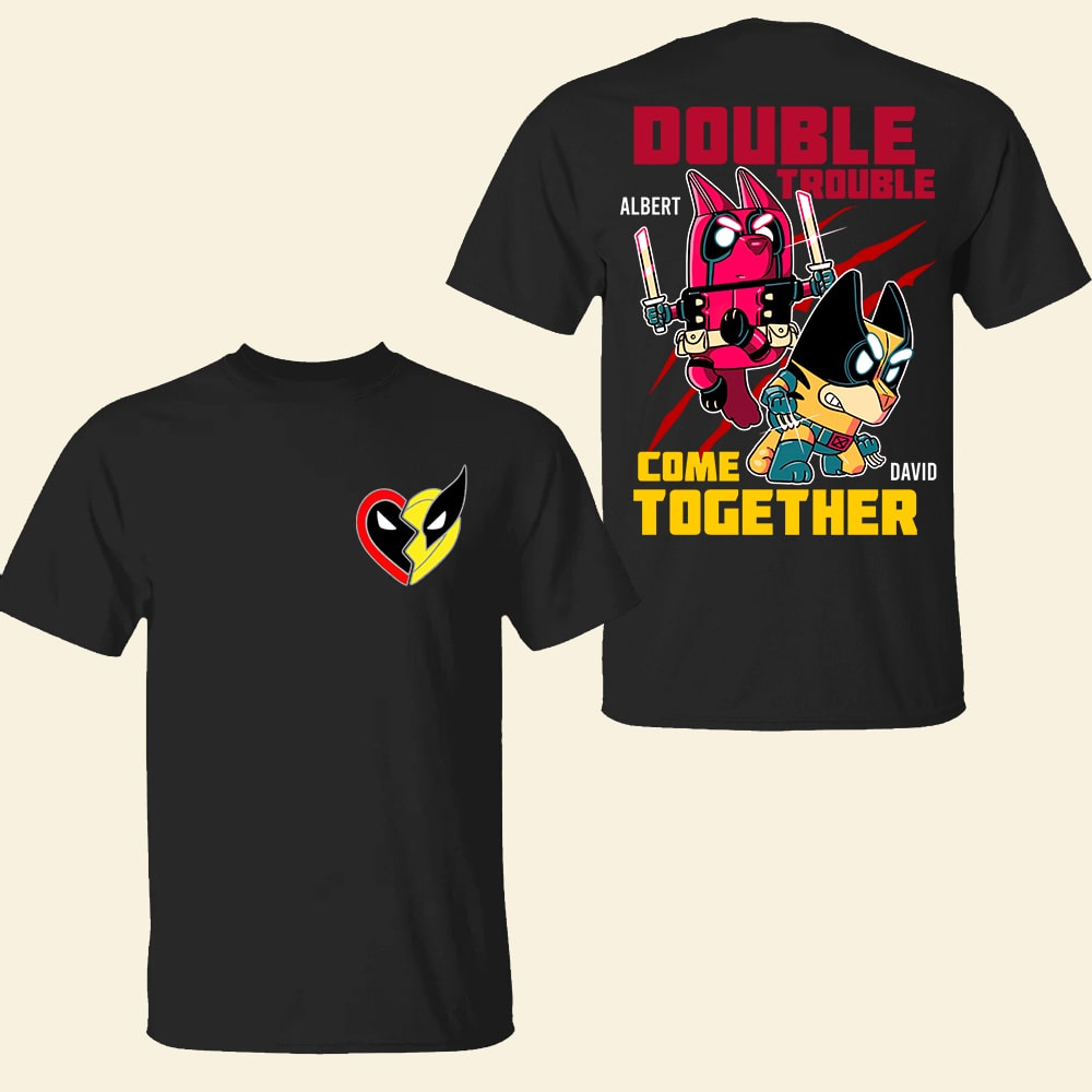 Double Trouble Personalized T-shirt - Funny Duo Theme