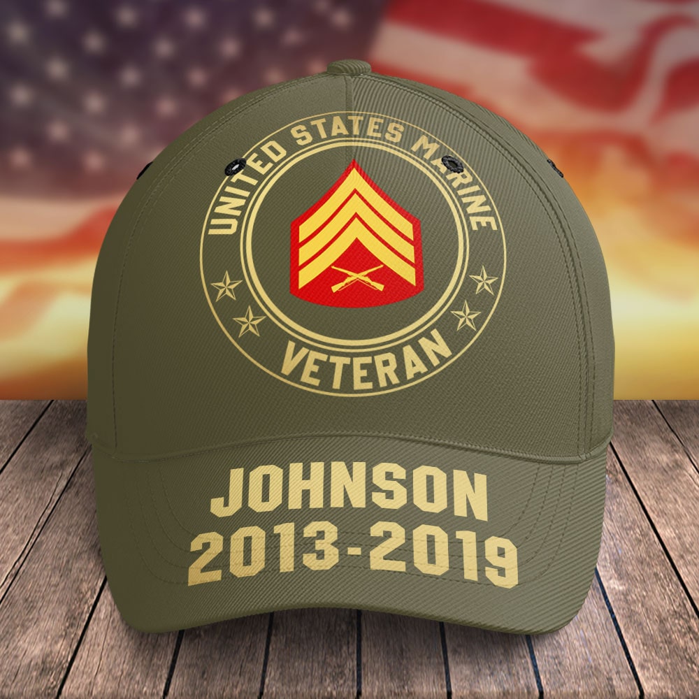 Personalized United States Marine Veteran Cap