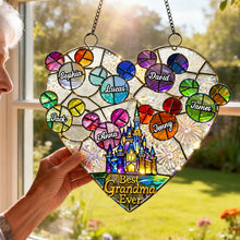 Load image into Gallery viewer, "Best Grandma Ever" - Customizable Suncatcher Ornament - Perfect Gift for Grandma and Mom Ornament PopCulturePrints
