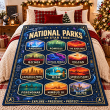 Load image into Gallery viewer, “Explore the Universe!” - Cosmic National Parks Blanket - Personalized Gifts for Sci-Fi Lovers
