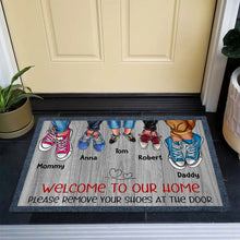 Load image into Gallery viewer, Custom Family Welcome Doormat - Personalized Shoe Prints Doormat PopCulturePrints
