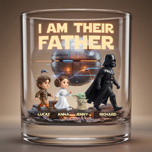 Load image into Gallery viewer, “I Am Their Father” - Custom Cosmic Dad and Kids Round Glass - Perfect Personalized Gift for Dad, Grandpa &amp; More Glass PopCulturePrints
