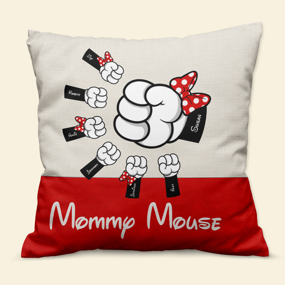 Personalized Mommy Mouse Pillow - Custom Gift for Mom Pillow PopCulturePrints