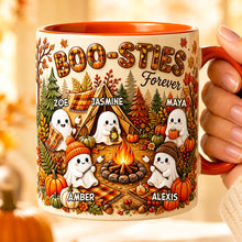 Load image into Gallery viewer, "Boo-Sties Forever!" Celebrate Friendship with Customizable Fall Camping Coffee Mug - Perfect Personalized Gift for Besties Coffee Mug PopCulturePrints
