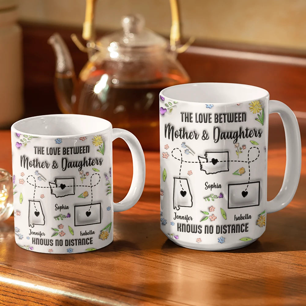 The Love Between Mother & Daughter - Personalized 3D Inflated Effect Mug Mug PopCulturePrints