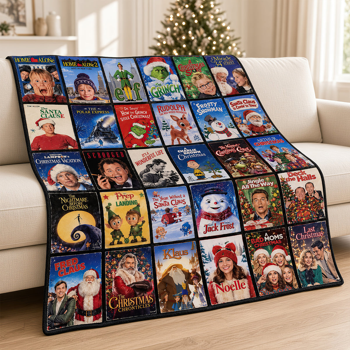 Classic Christmas Movie Memories Blanket - Personalized Gifts to Cherish the Holiday Spirit
